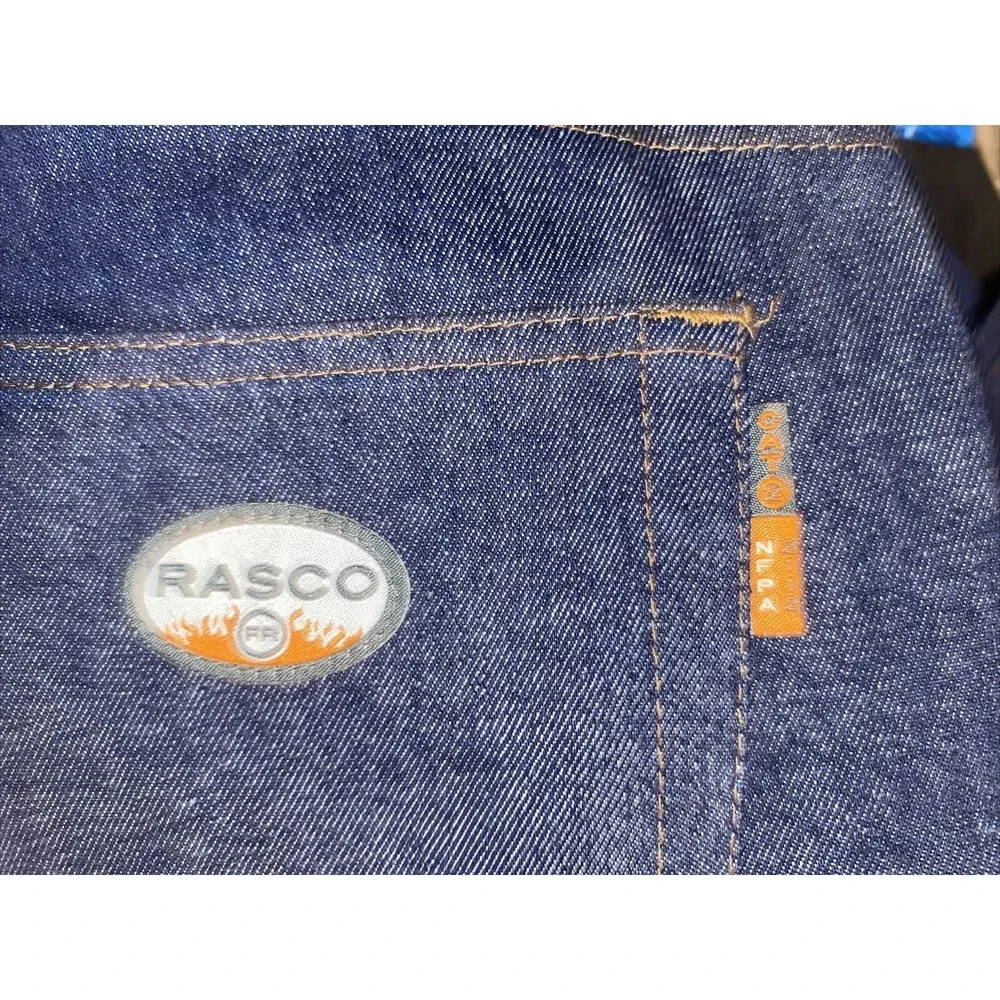 New Rasco Mens FR Work Jeans‎ Blue Flame Resistant Dark Pockets Denim 38 X 34